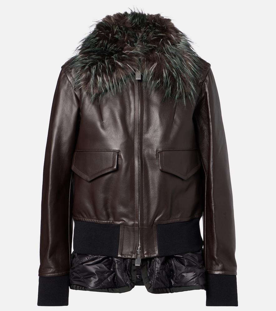 sacai leather jacket