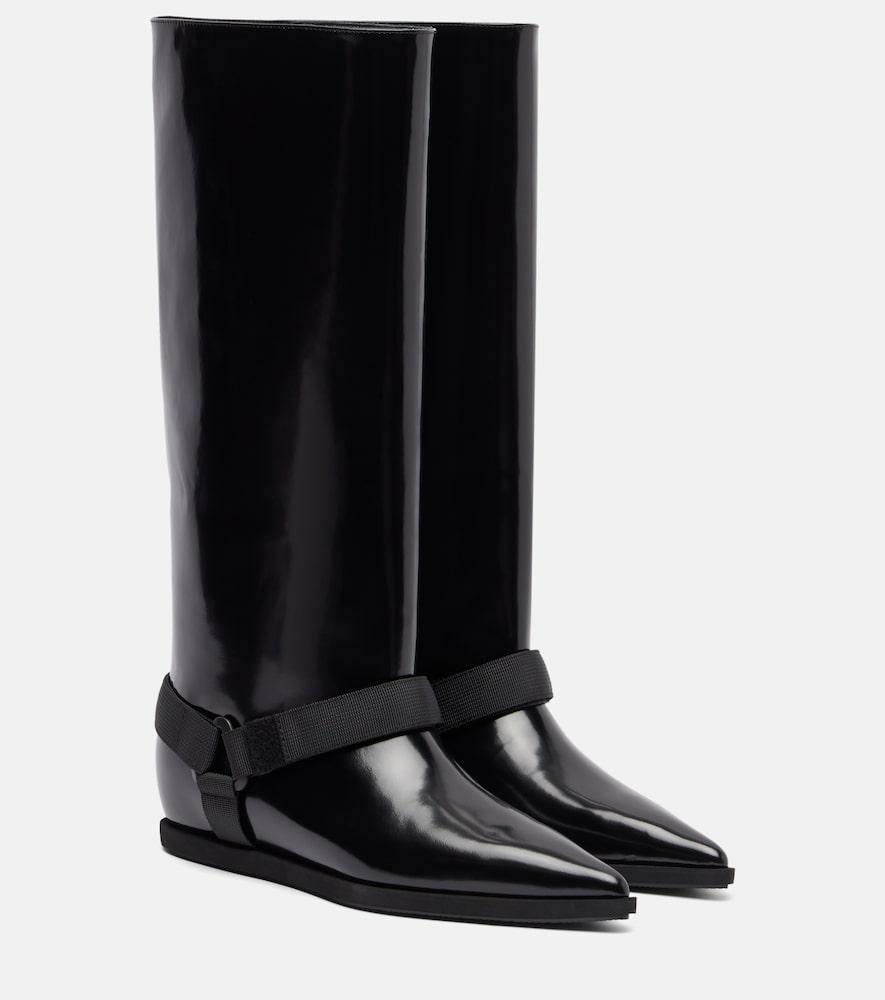 sacai leather knee
