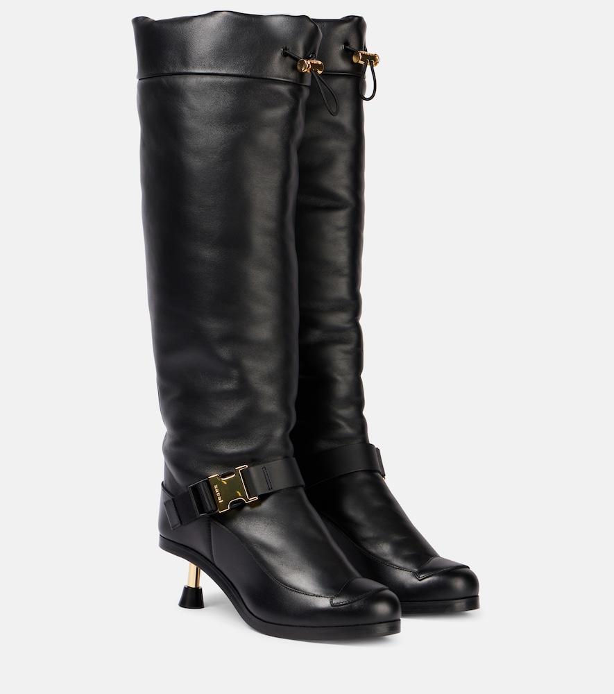 sacai leather knee