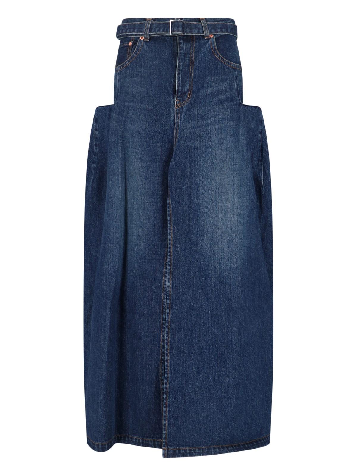 sacai maxi denim skirt