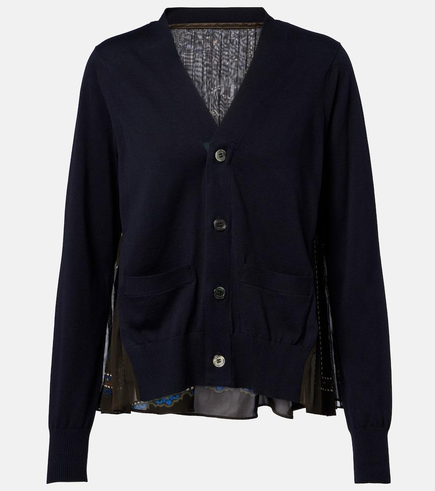 sacai paneled cardigan