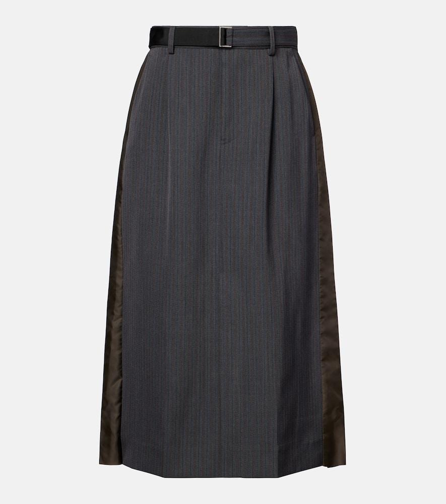 sacai paneled midi skirt