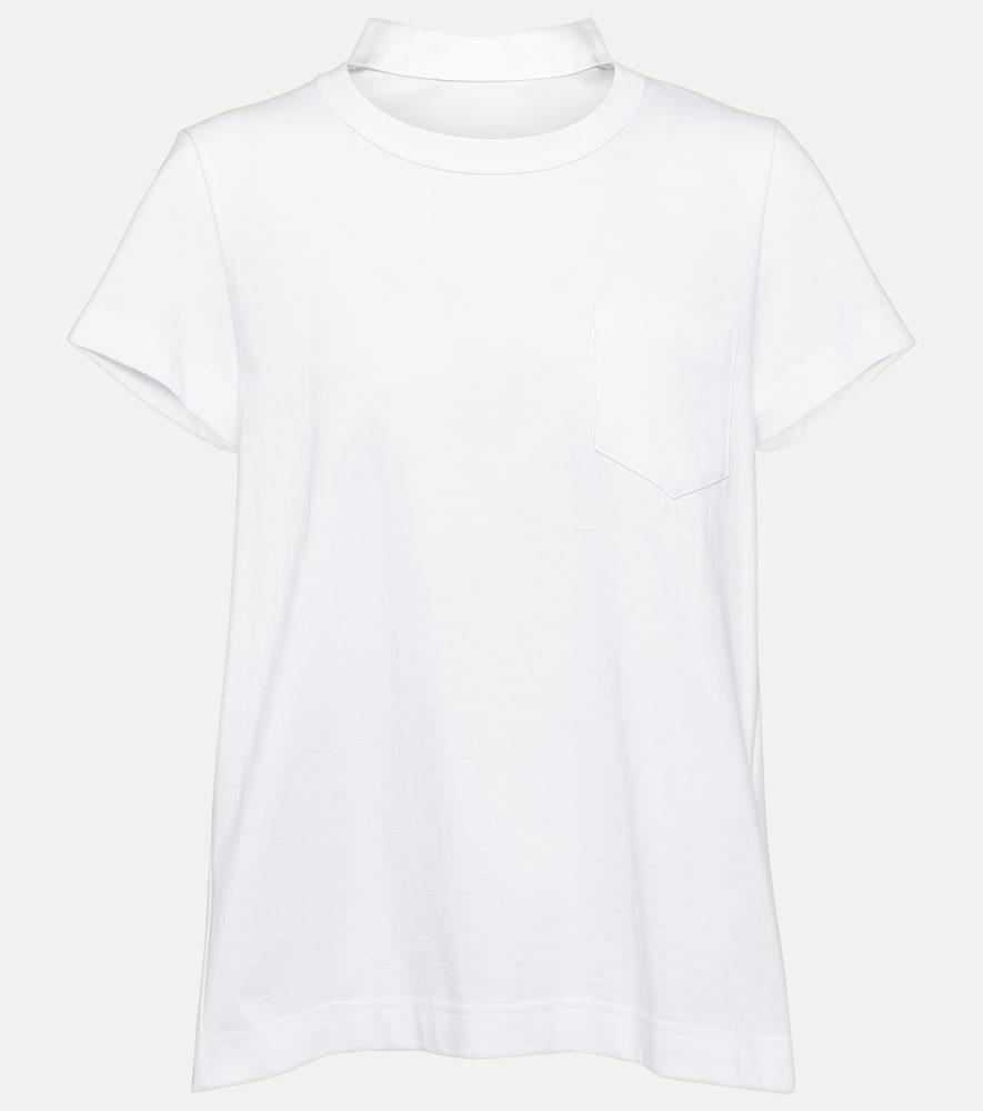sacai pleated cotton jersey t