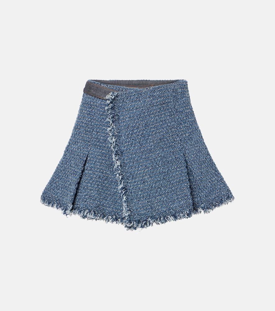 sacai punching denim shorts