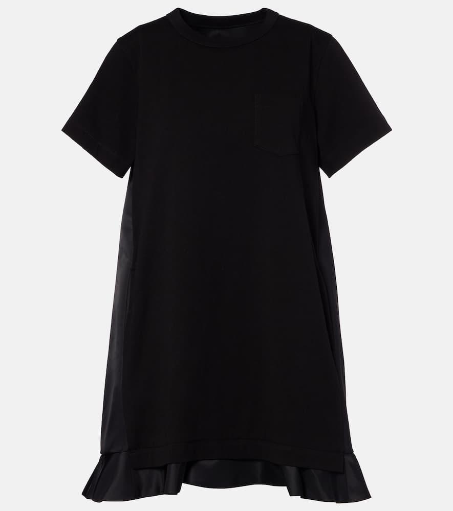sacai ruffled cotton minidress