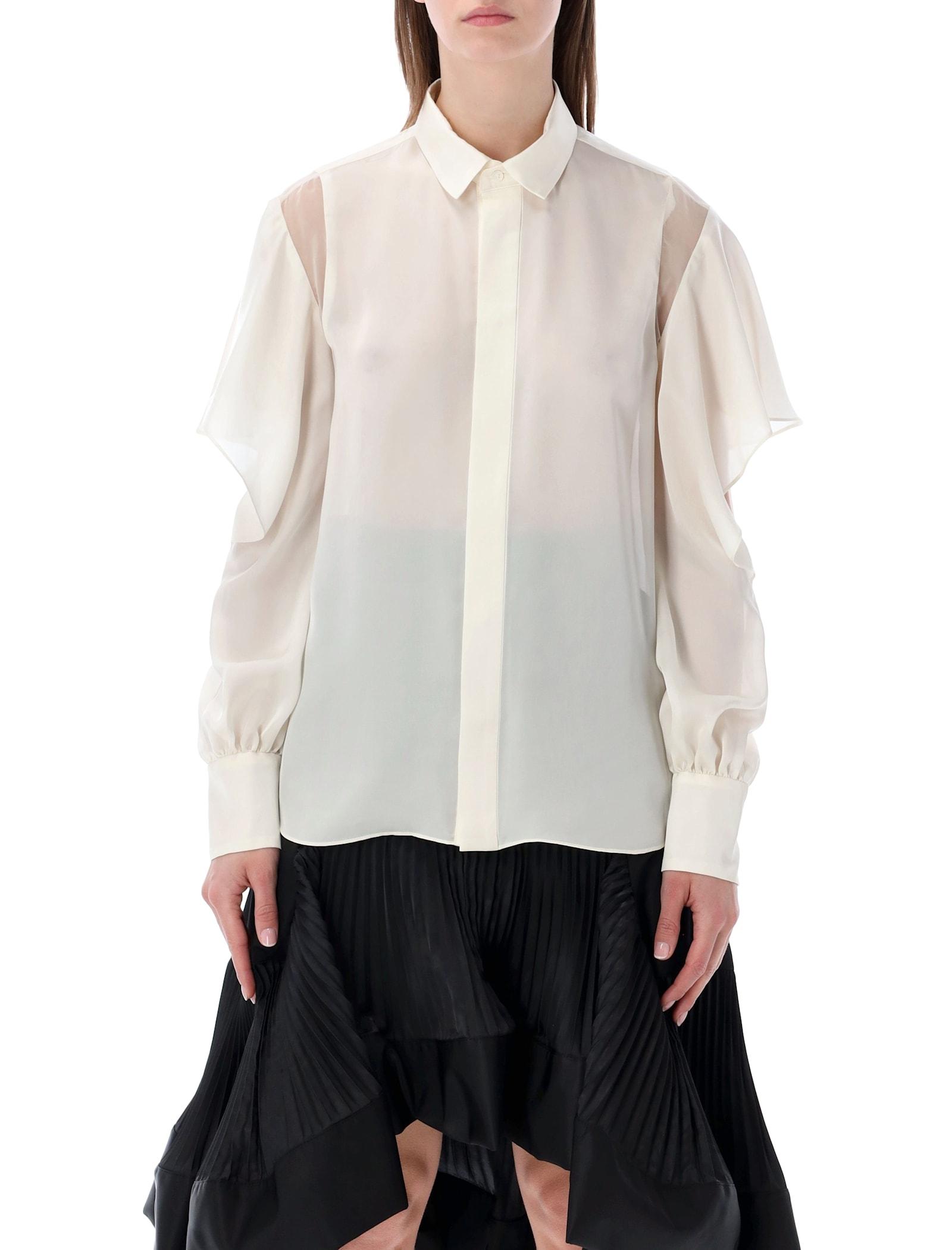 sacai satin ecru shirt