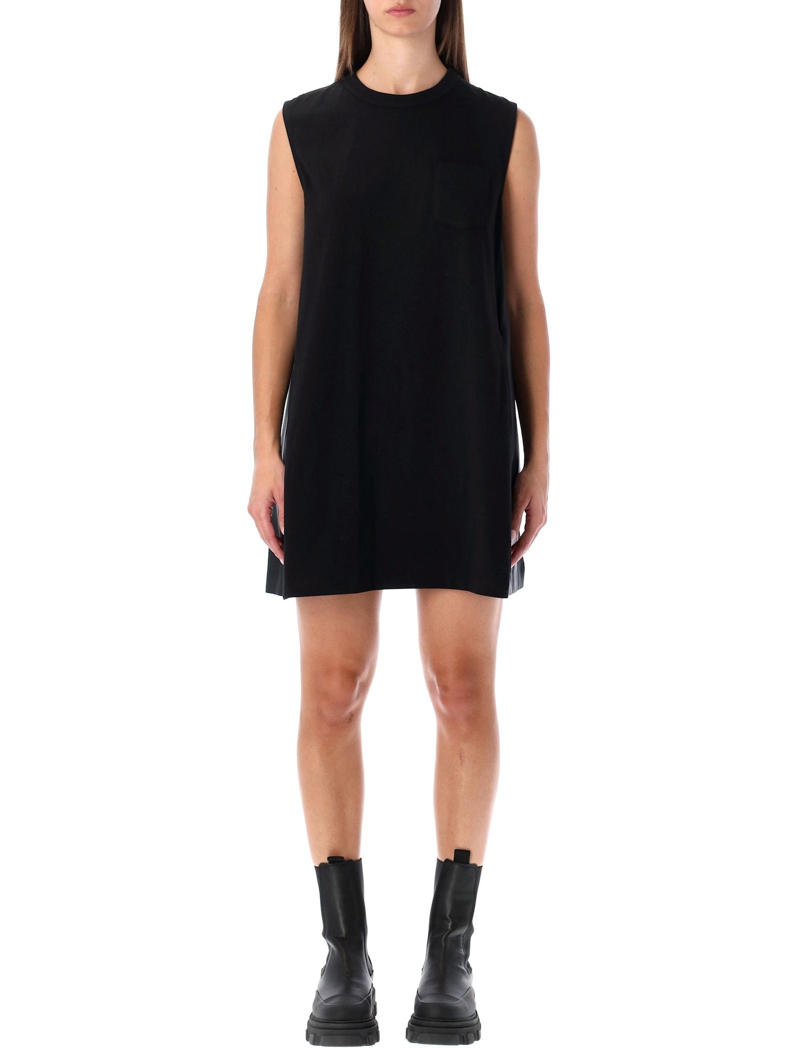 sacai short dress with contrasting pleated back