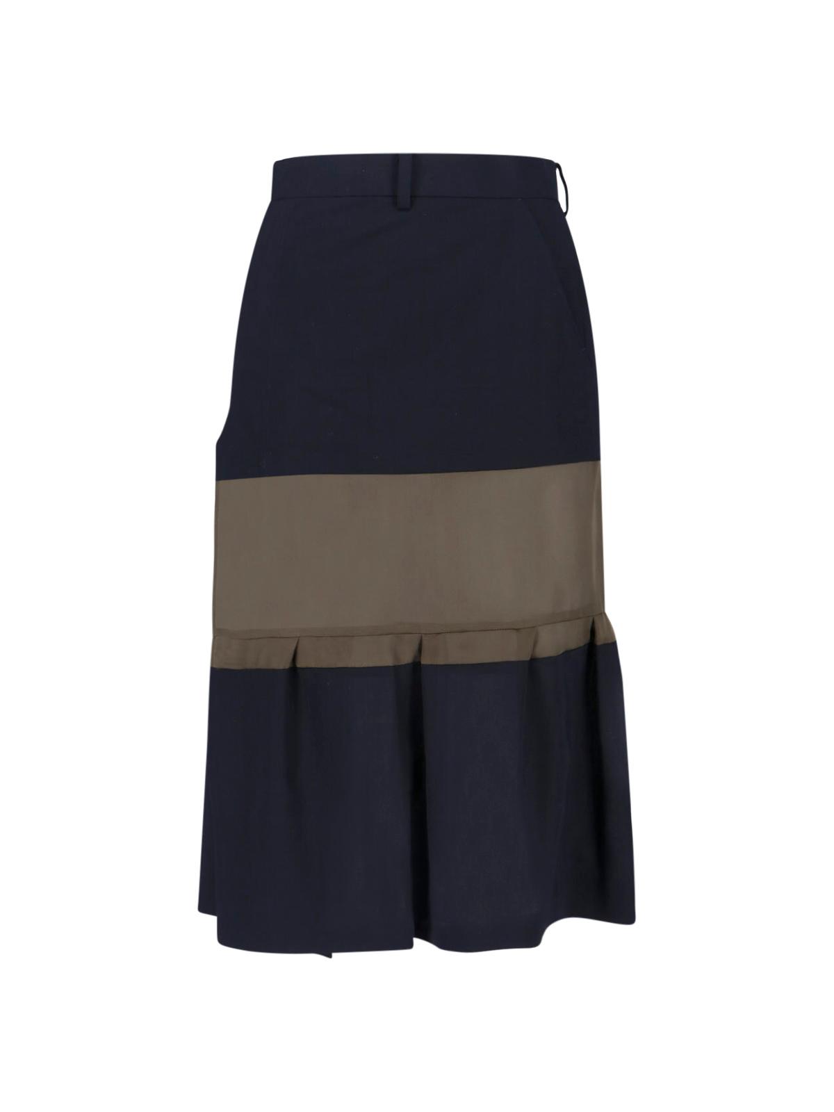 sacai skirts blue wool - women