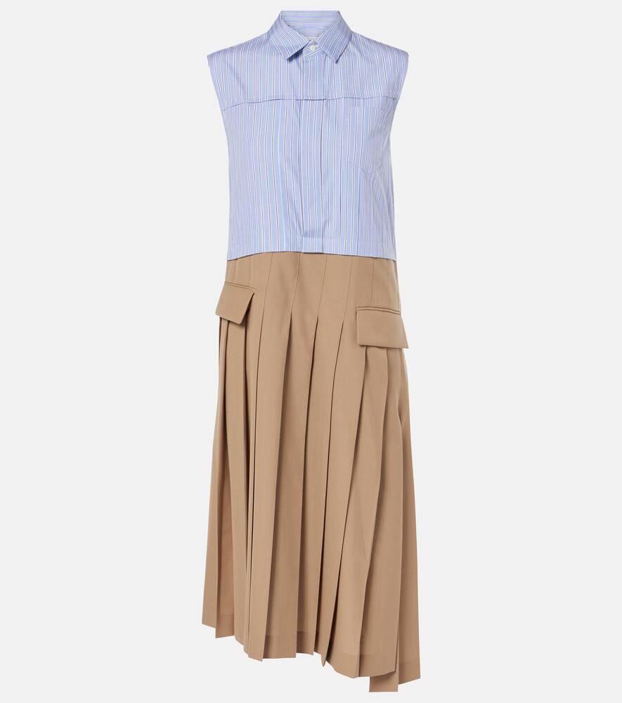 sacai striped midi dress
