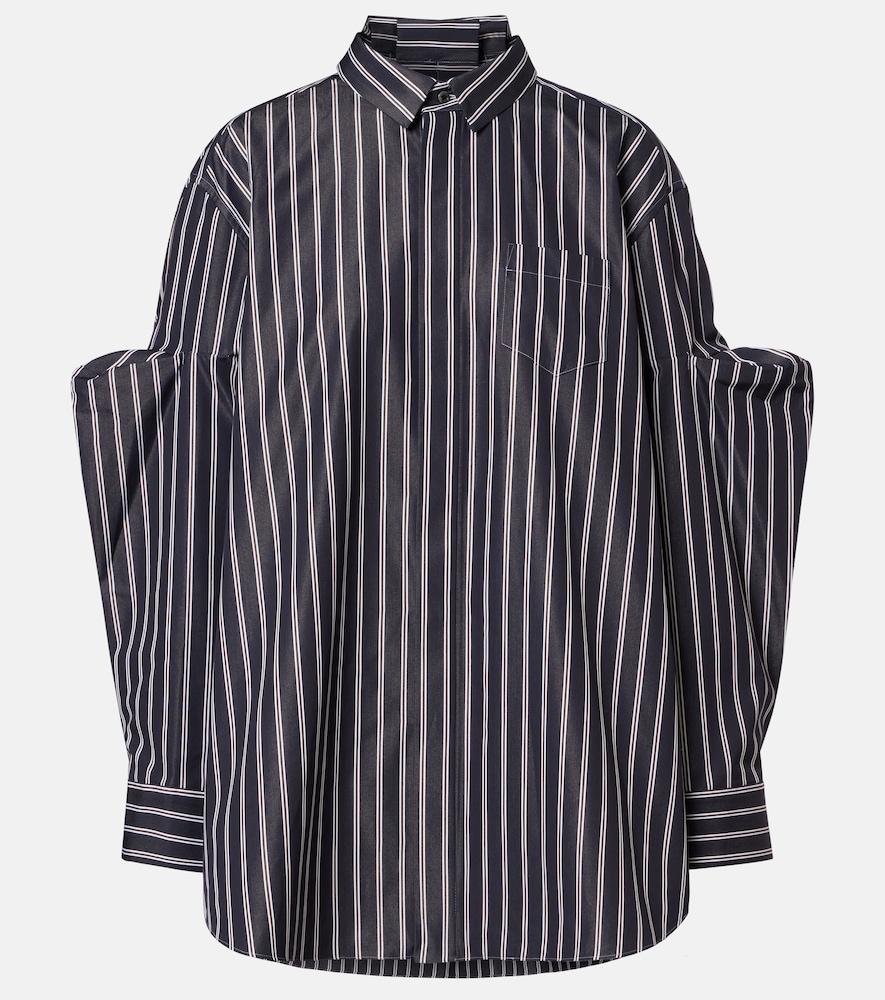 sacai striped oversized cotton
