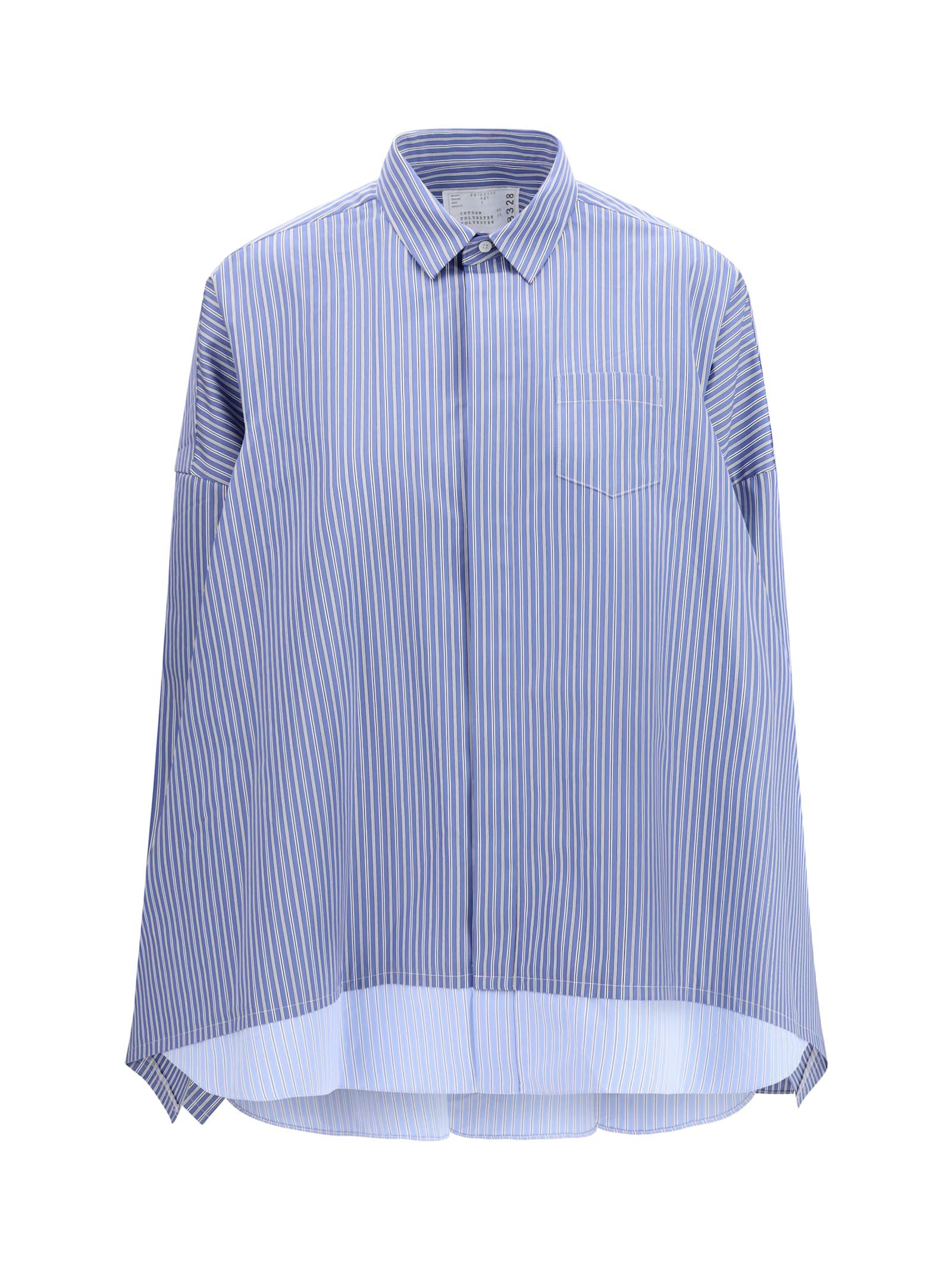 sacai striped poplin shirt