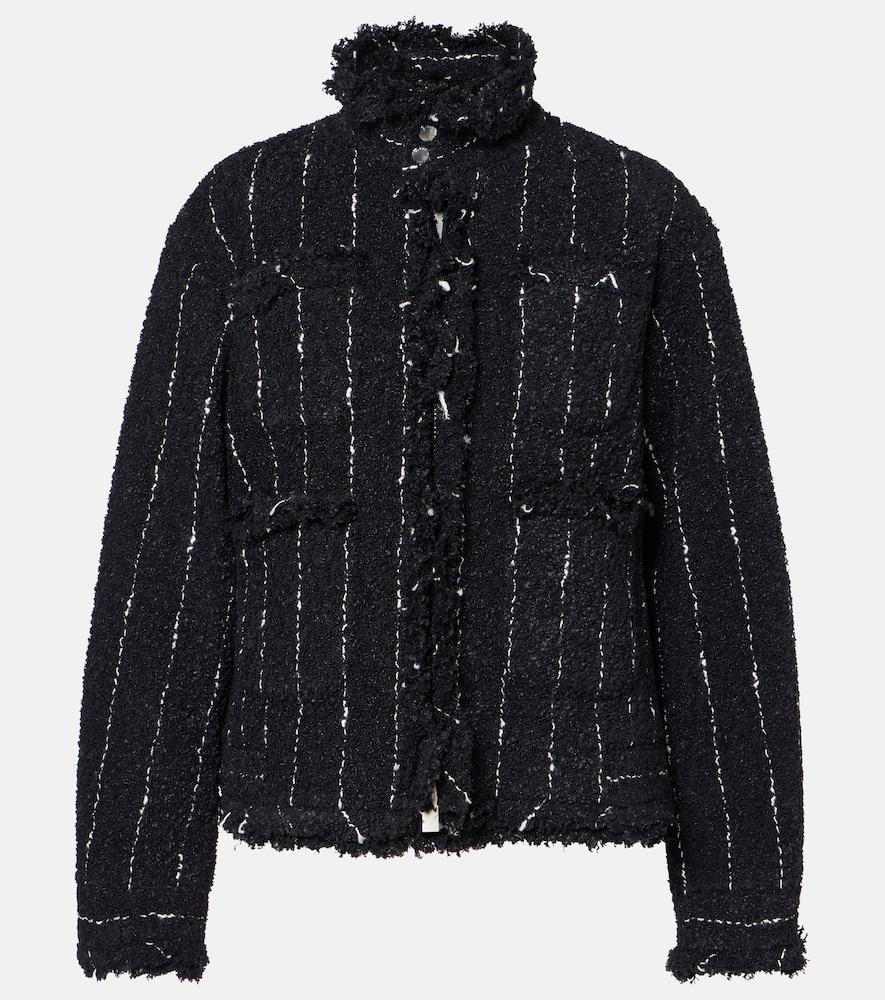 sacai striped tweed jacket