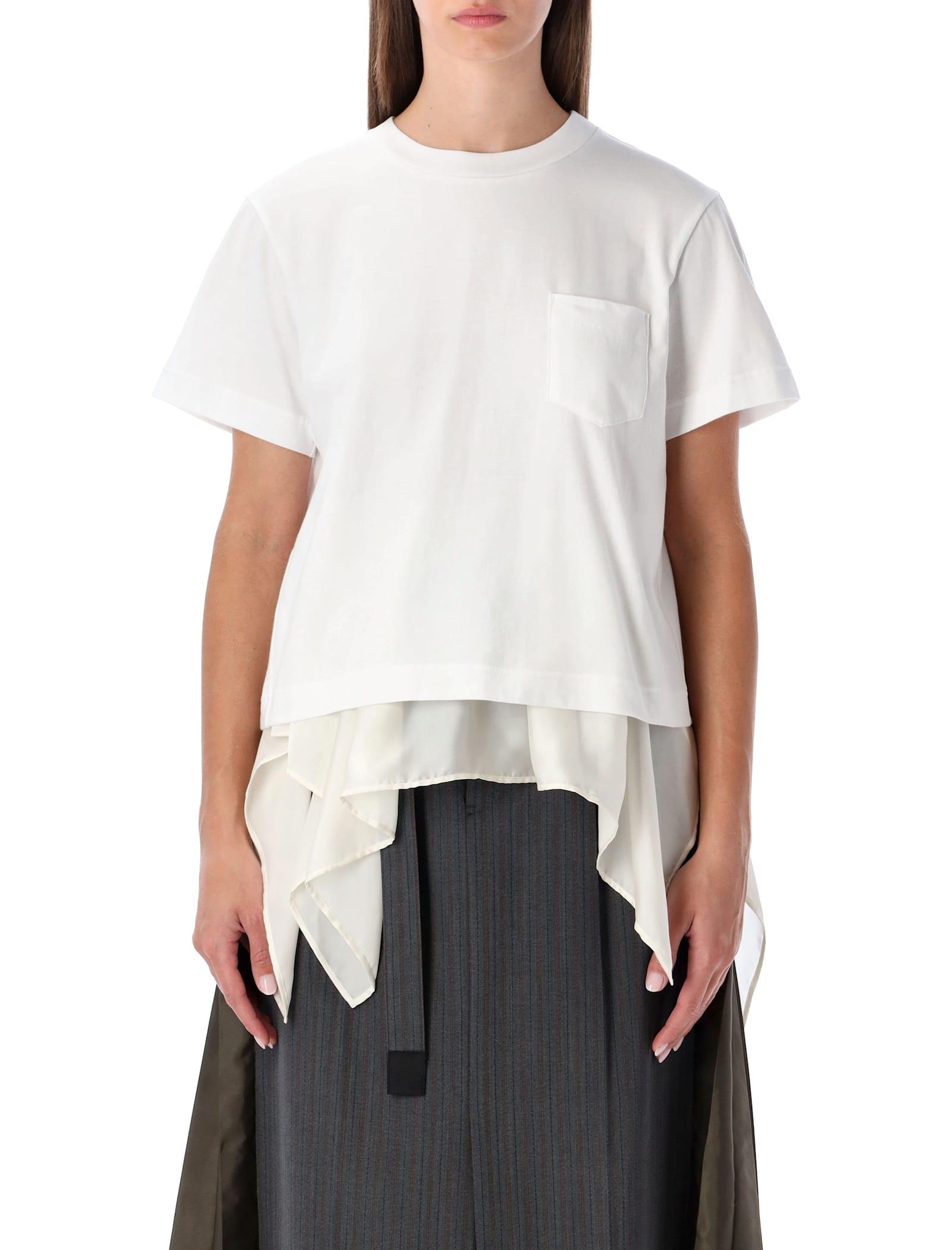 sacai t-shirt with voile back insert