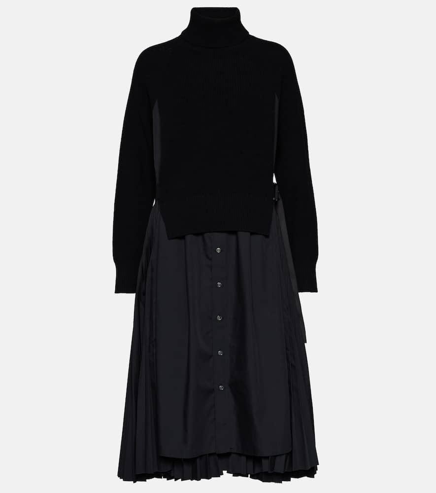 sacai turtleneck midi dress