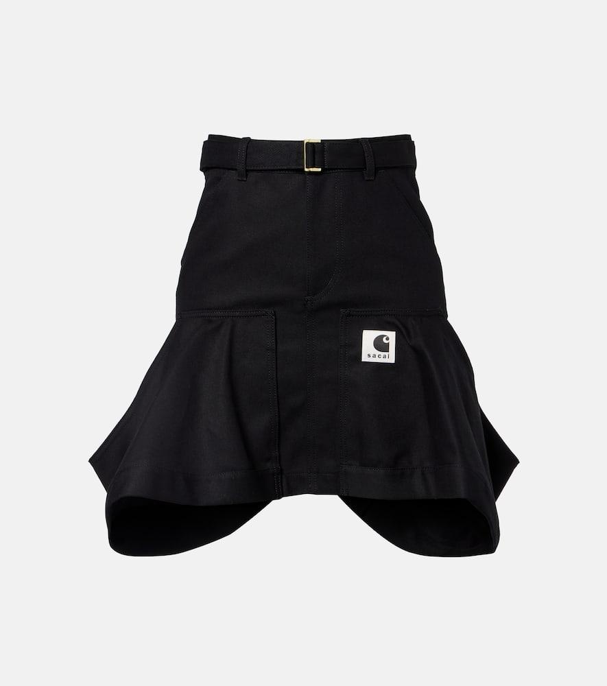 sacai x carhartt cotton canvas miniskirt
