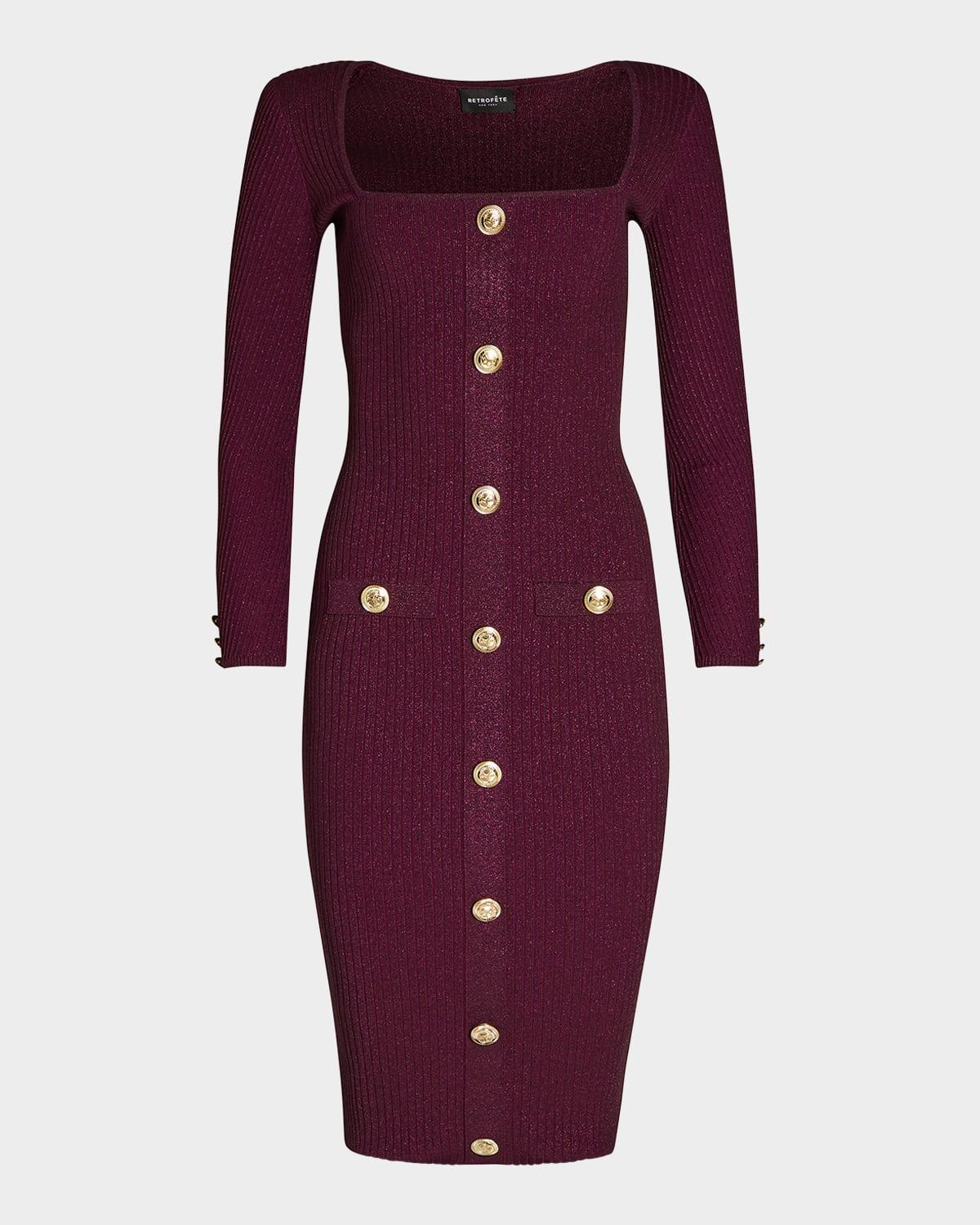 sadelle sparkly knit midi dress