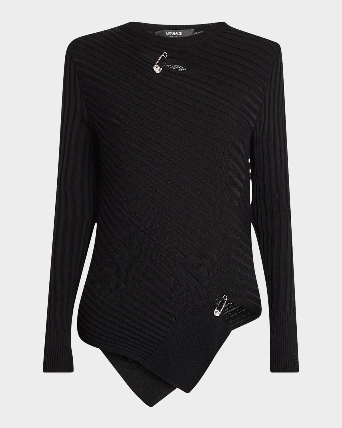 safety-pin cutout vanise knit sweater