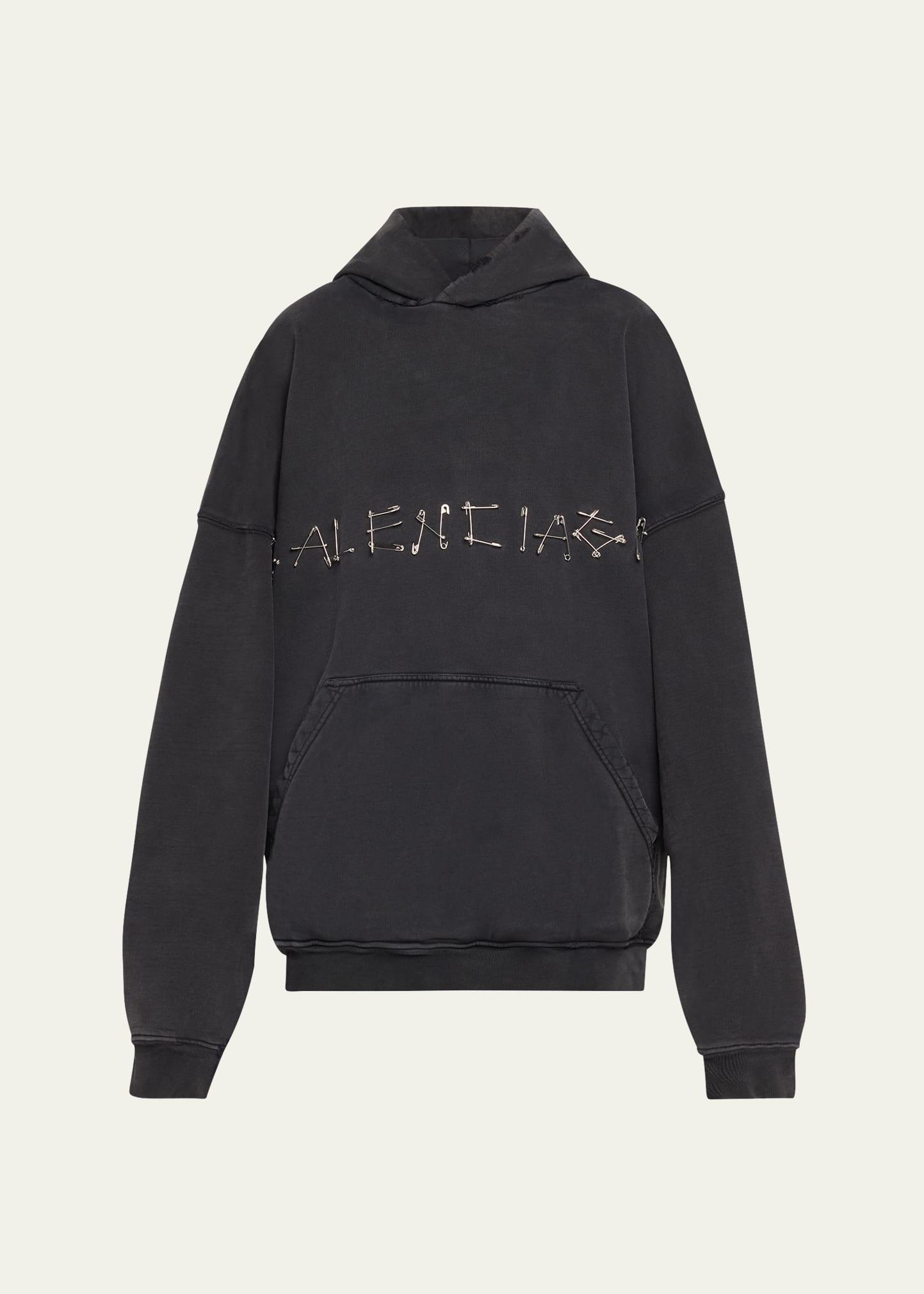 safety-pin logo oversized hoodie