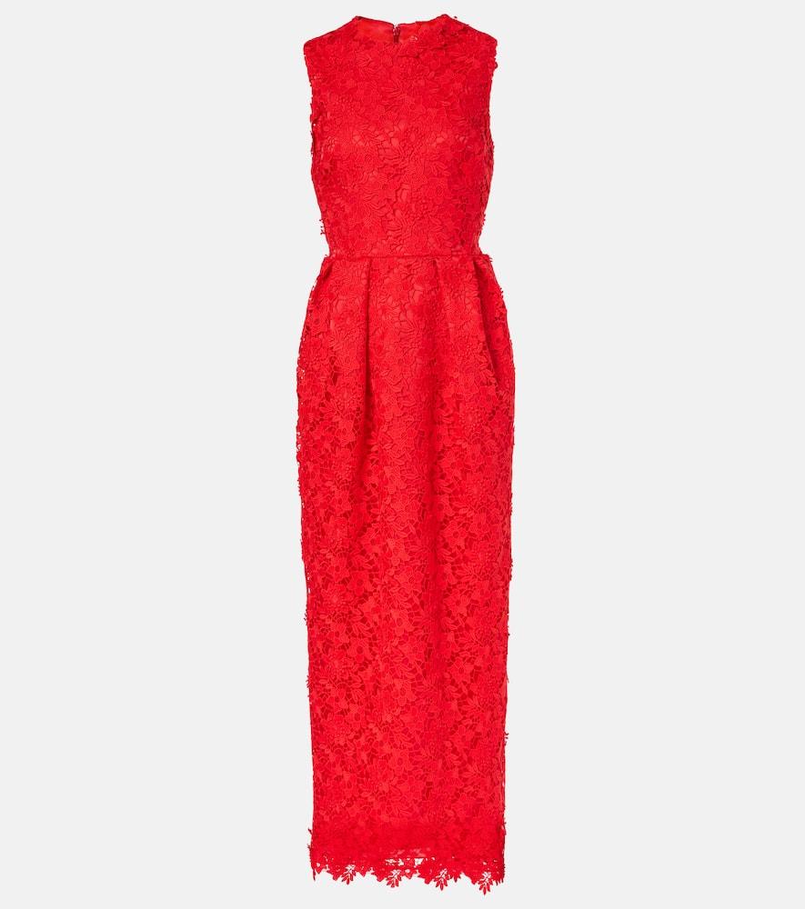 safiyaa alani lace midi dress