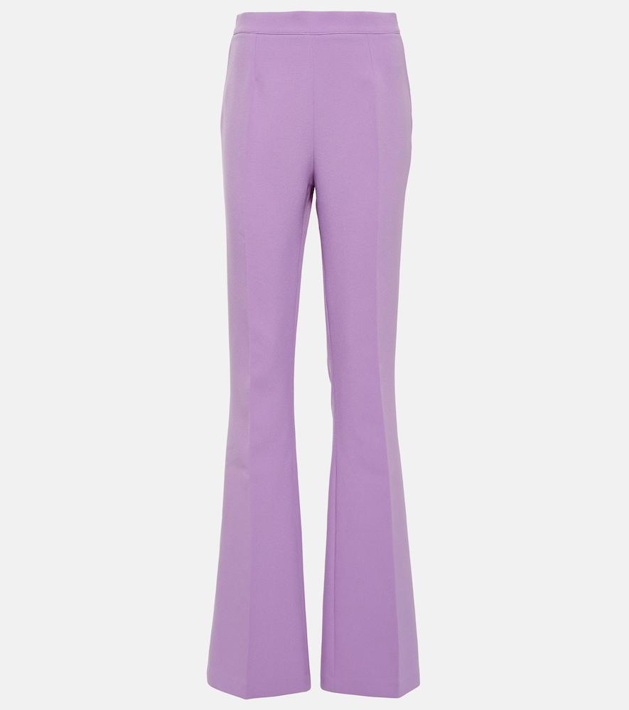 safiyaa alexa high-rise flared crêpe pants