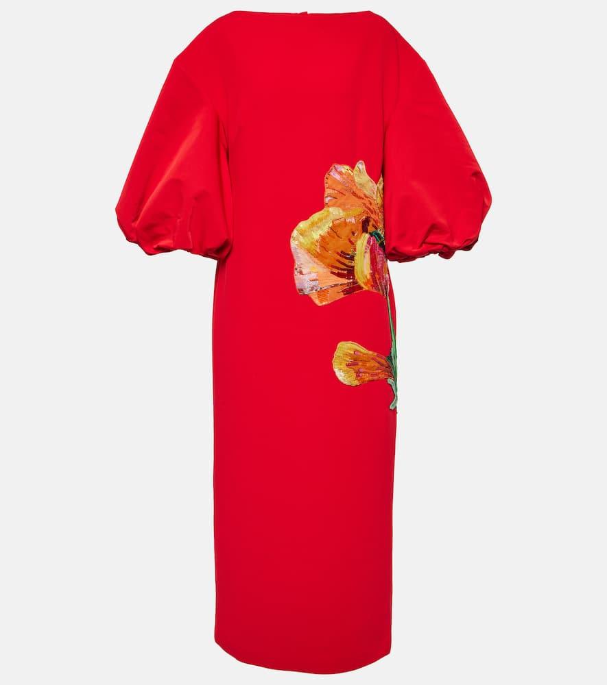 safiyaa amira embroidered floral midi dress