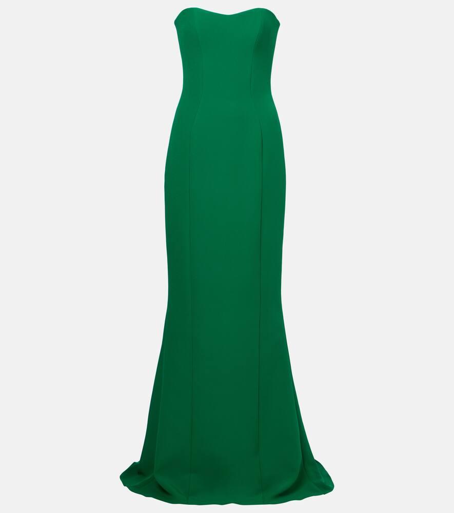 safiyaa angelina strapless crêpe gown