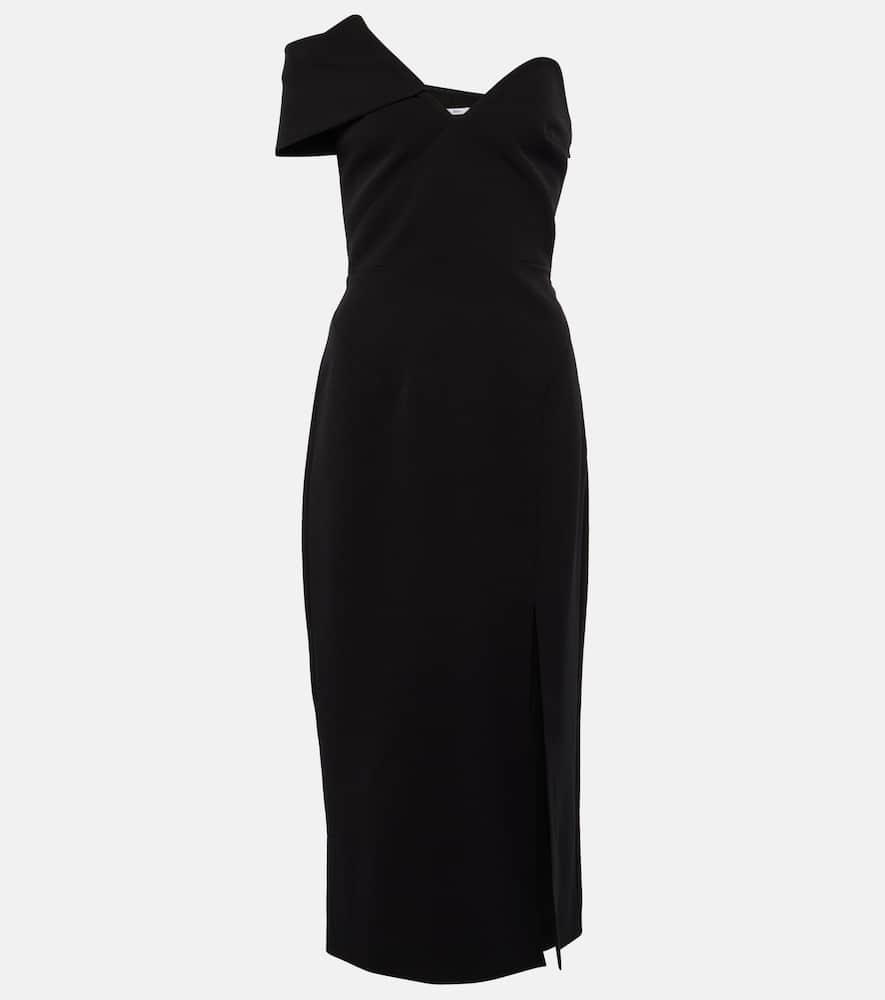 safiyaa asymmetric crêpe midi dress