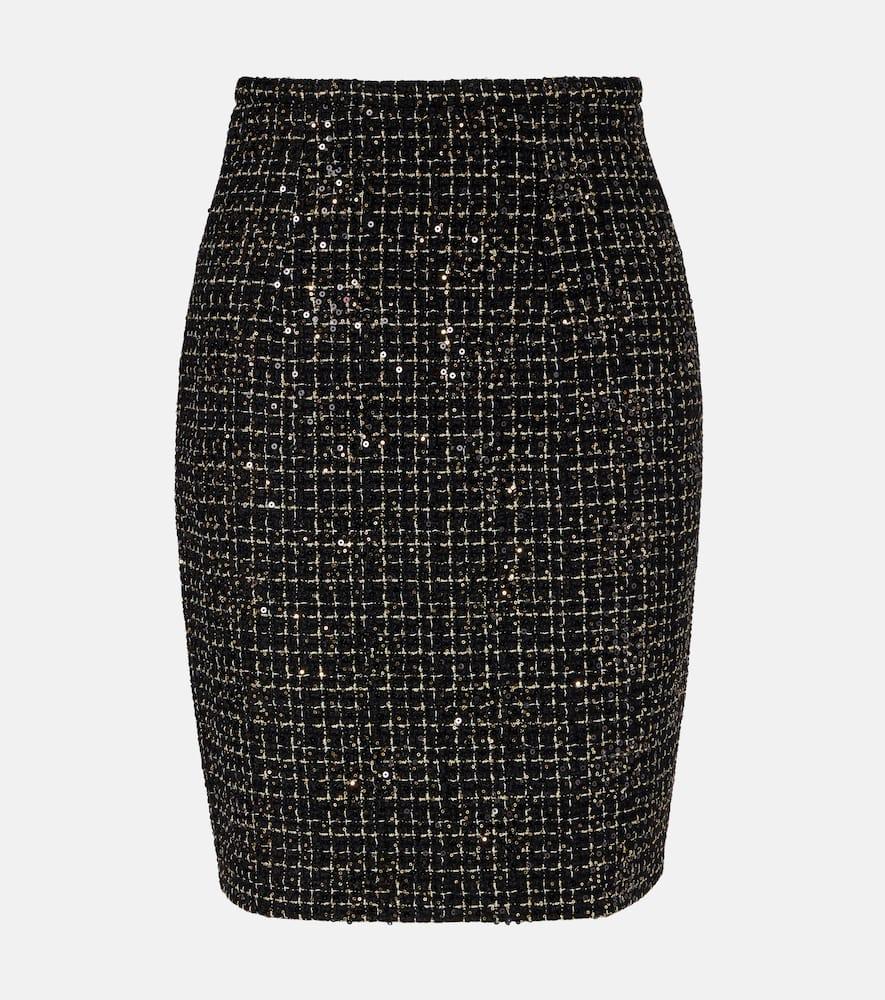 safiyaa ayaka sequined tweed pencil skirt