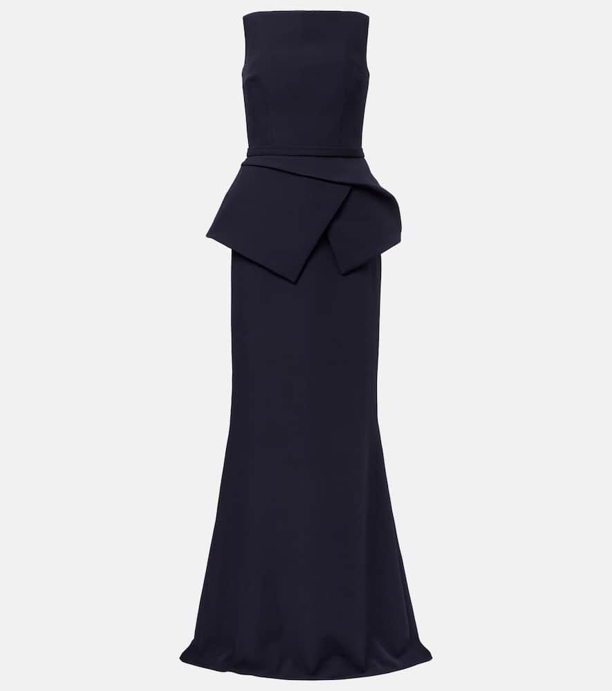 safiyaa belted crêpe gown