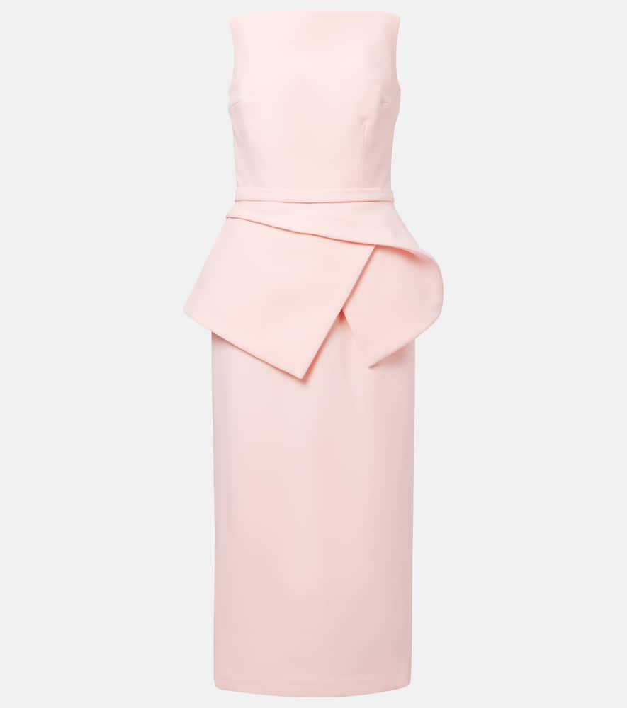 safiyaa belted crêpe midi dress