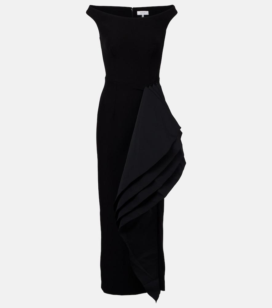 safiyaa bree draped midi dress