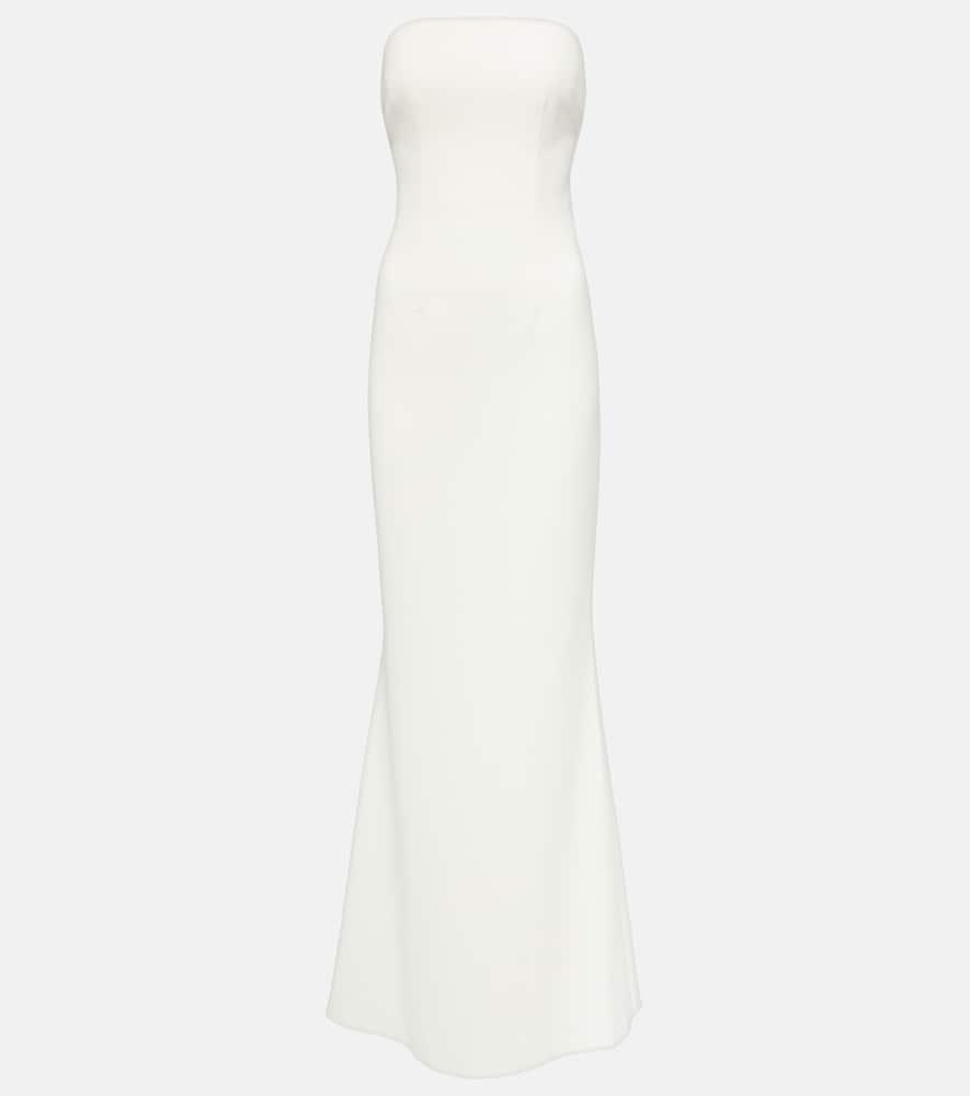 safiyaa bridal strapless crêpe gown