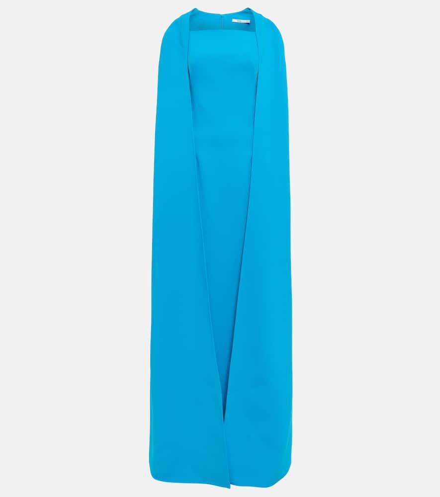 safiyaa cape crêpe maxi dress