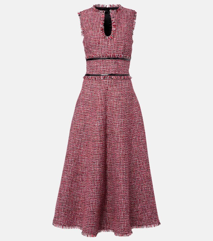 safiyaa dorothy tweed midi dress