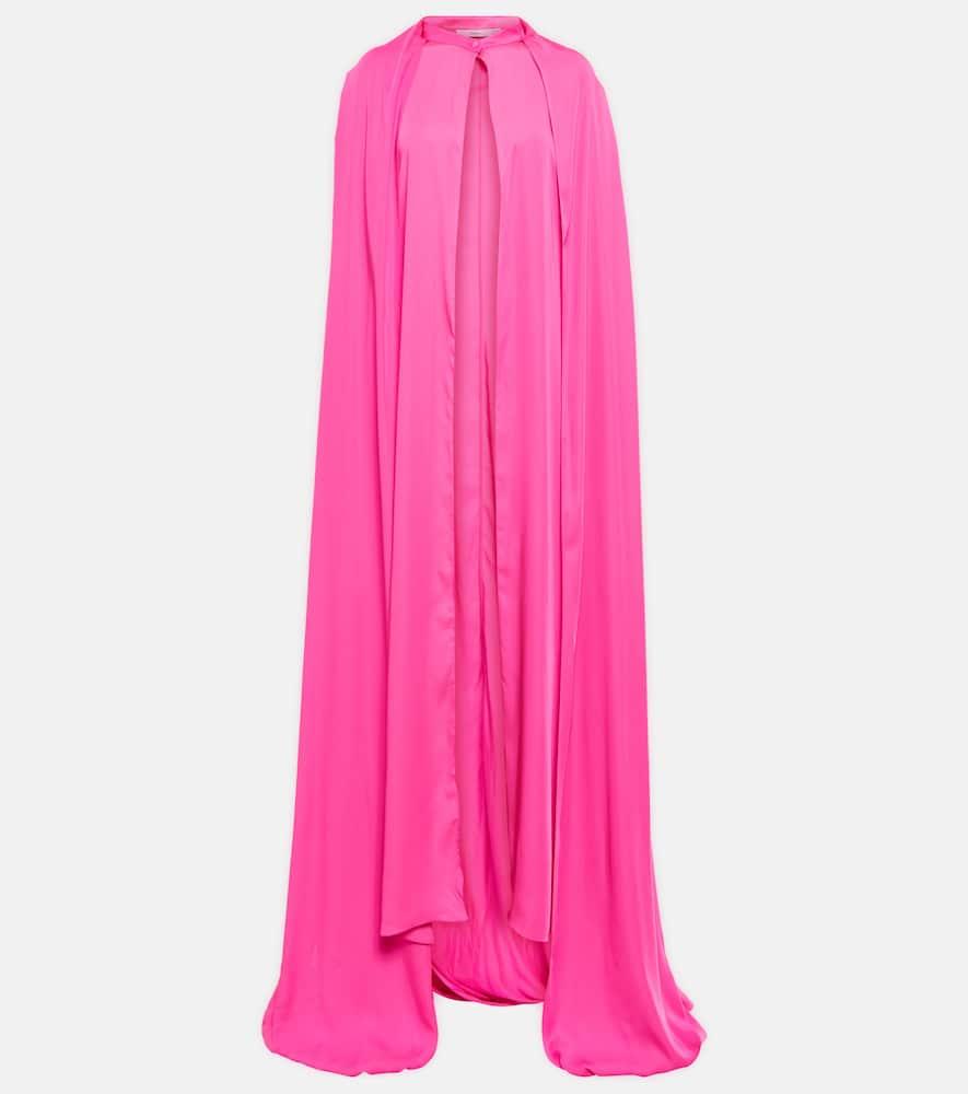safiyaa draped chiffon cape gown