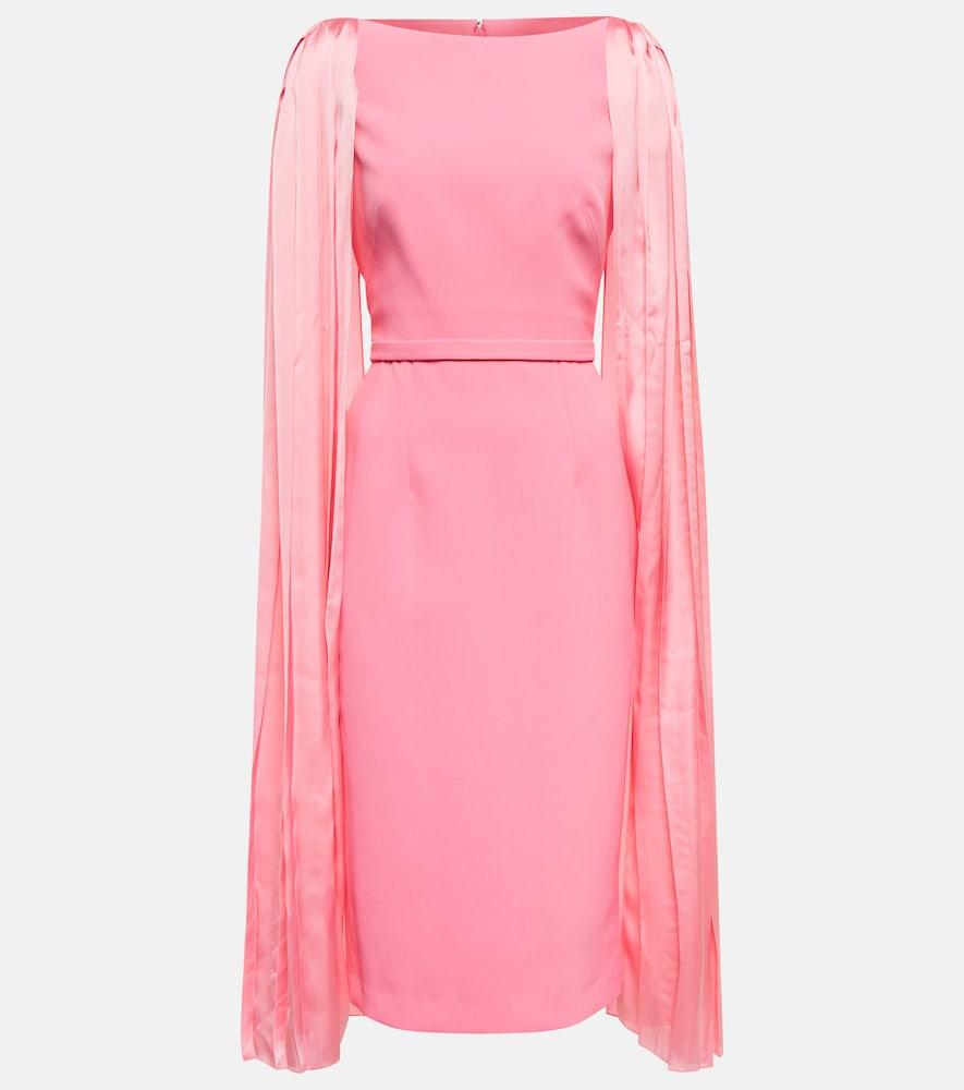 safiyaa essiah crêpe and satin midi dress