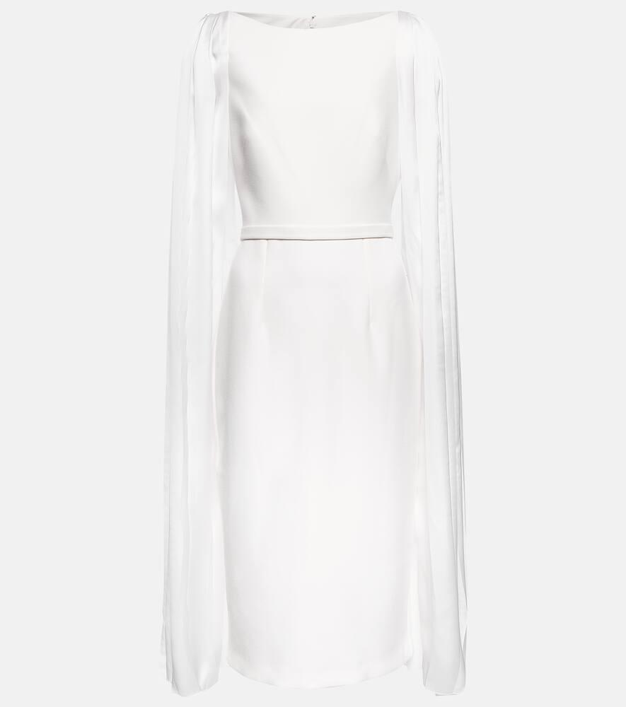 safiyaa essiah crêpe and satin midi dress