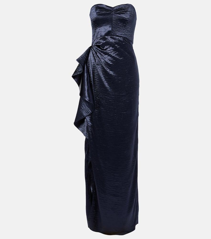 safiyaa eymen draped crushed satin gown