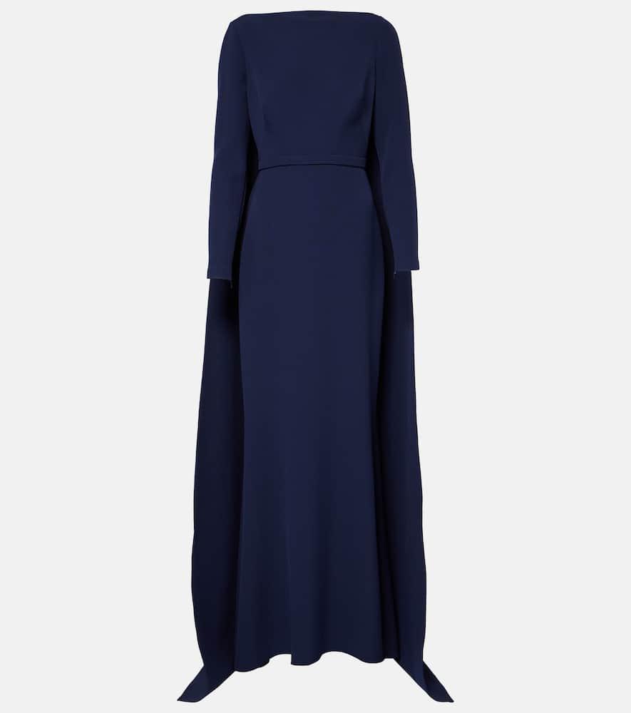 safiyaa ginevra caped crêpe gown