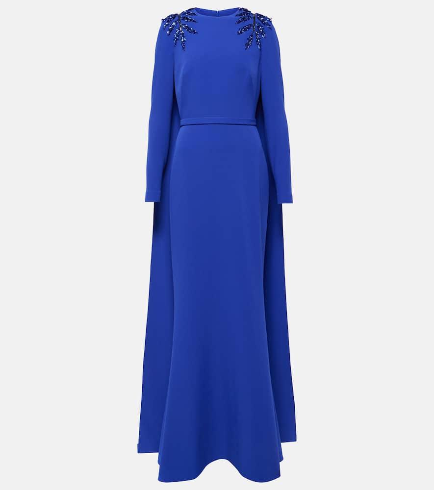 safiyaa ginevra embellished caped gown