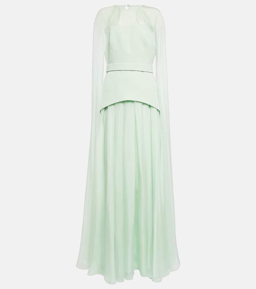 safiyaa gloria silk and crêpe gown