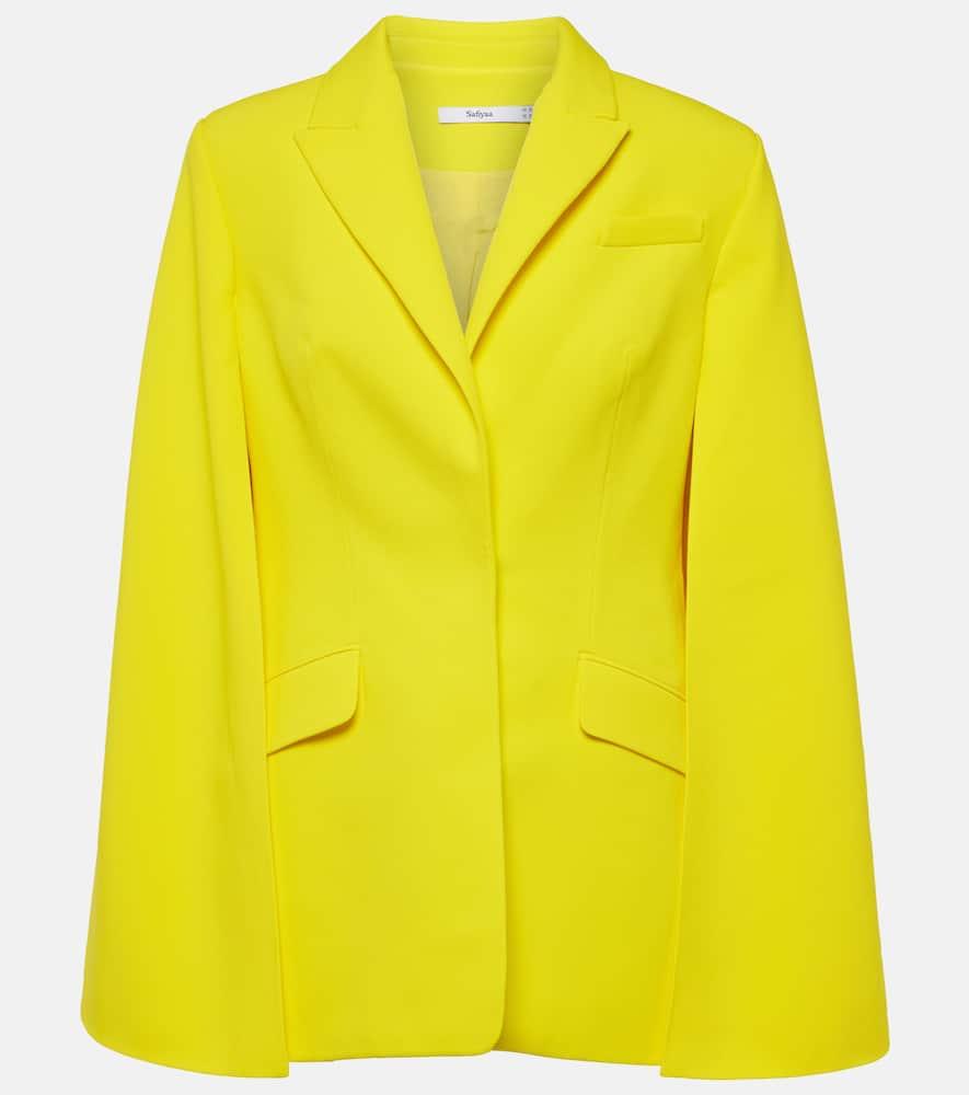safiyaa hadley caped crêpe blazer