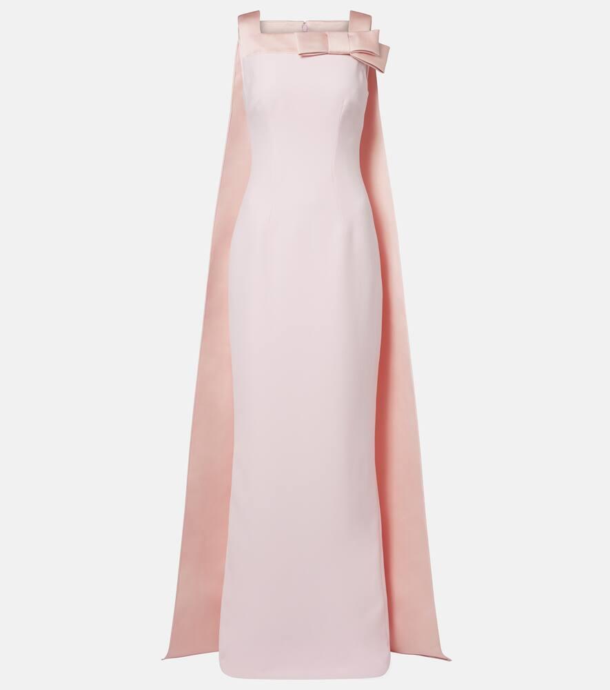 safiyaa harley caped crêpe gown