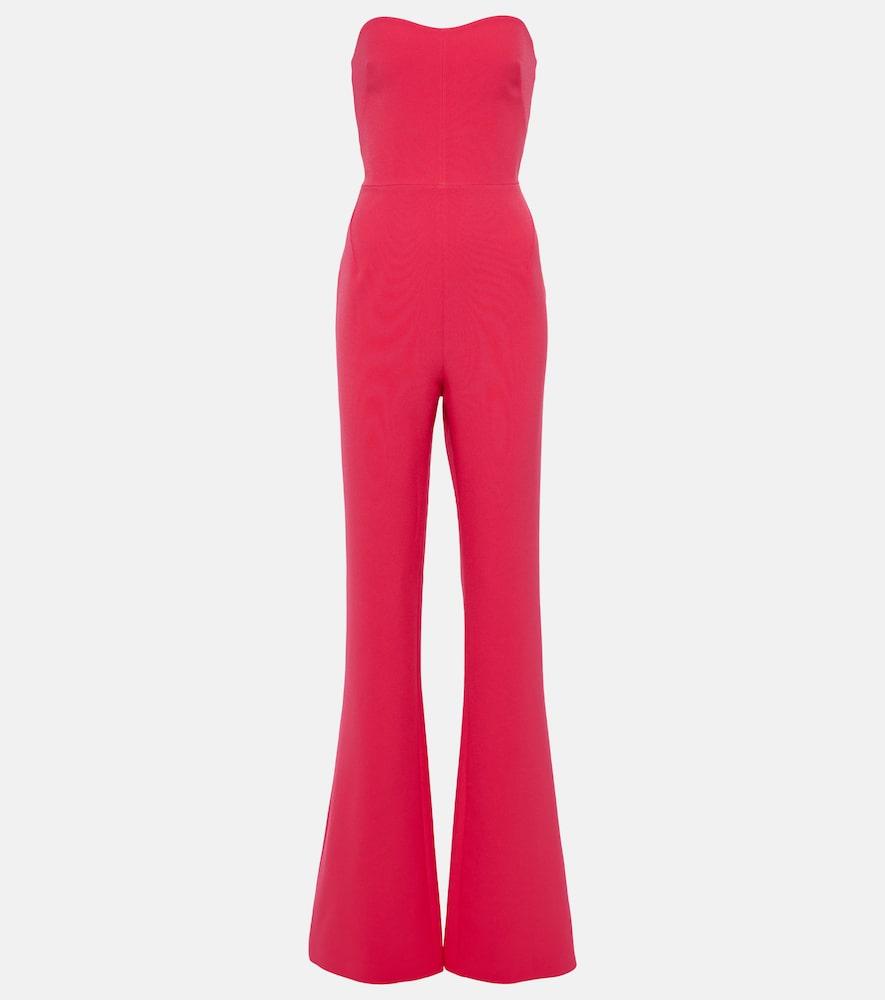 safiyaa immie strapless crêpe jumpsuit