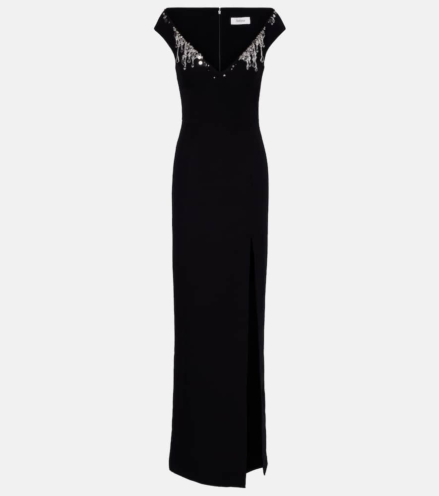 safiyaa lucrezia embellished crêpe gown