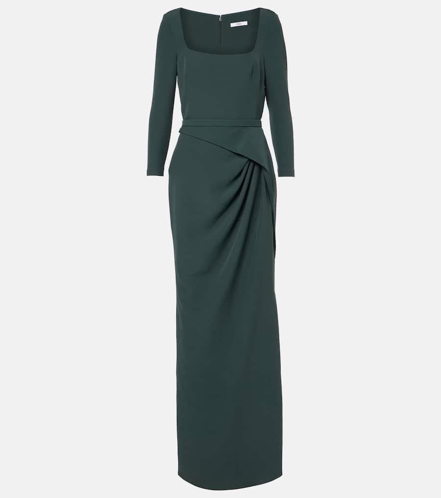 safiyaa mahir draped crêpe gown