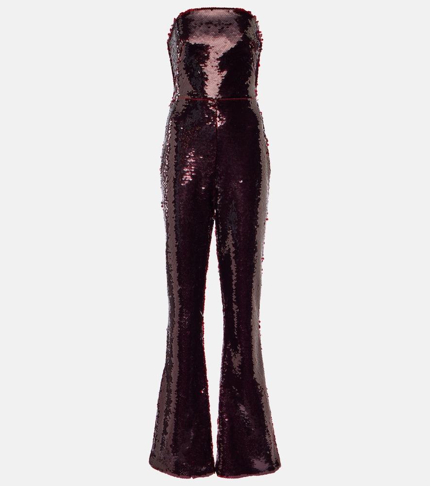 safiyaa myrine sequined strapless jumpsuit