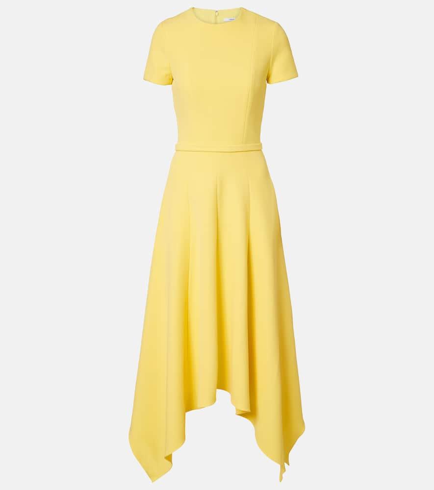 safiyaa okimi asymmetric crêpe midi dress