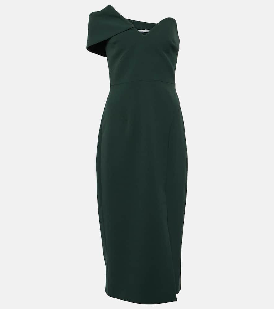 safiyaa opal asymmetric crêpe midi dress