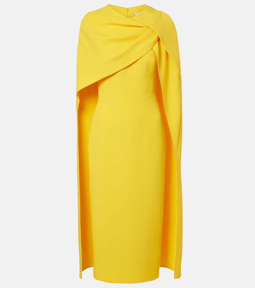 safiyaa oria lupine caped crêpe cocktail dress